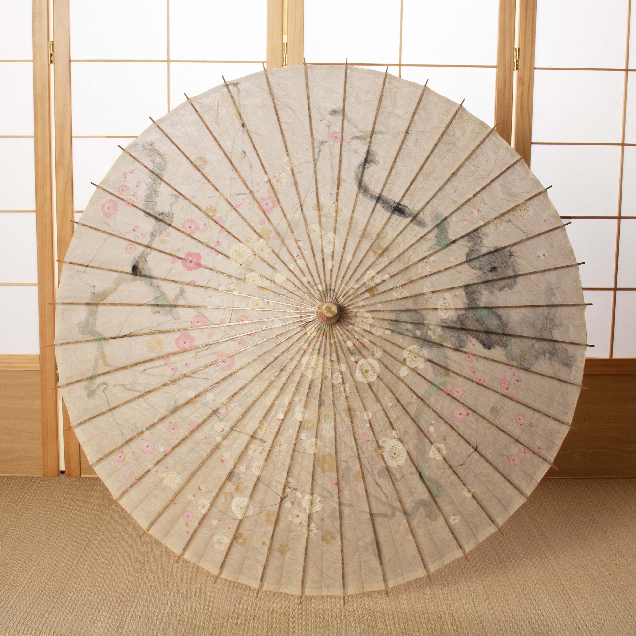手描き 和日傘「紅梅白梅」