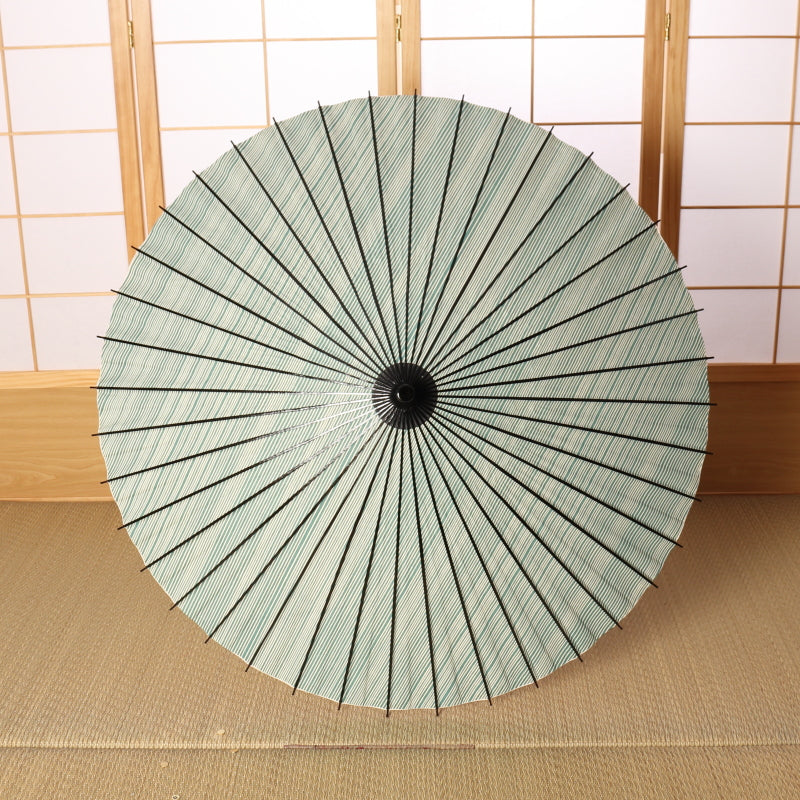 黒竹日傘『縁』縞文様 若草
