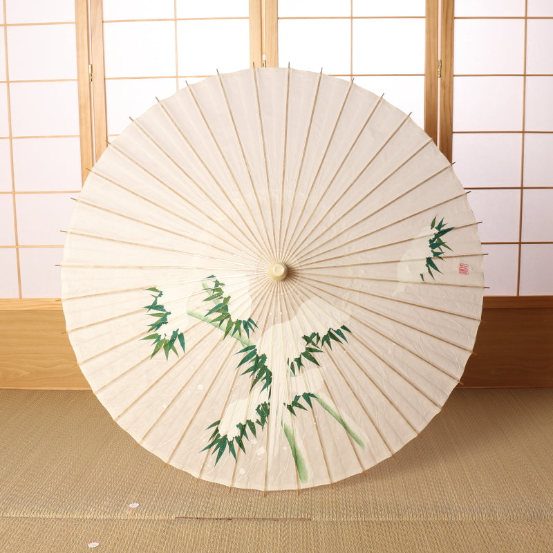 Bamboo with snow / Hand-painted Kyo-yuzen
