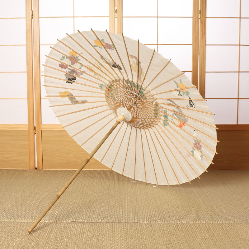 Kyo-Yuzen Hand-Painted Wagasa “Ito Jakuchu: Birds, Animals & Flowers”