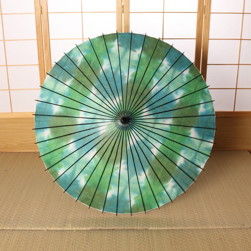 黒竹和日傘『縁』絞り染め 翠色
