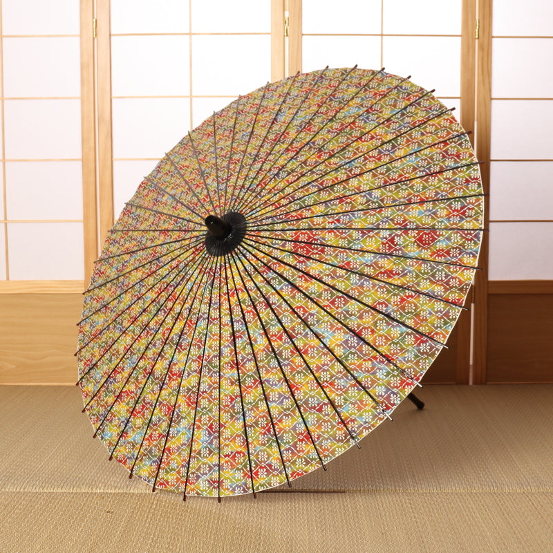 黒竹日傘 ぼかし染 花菱