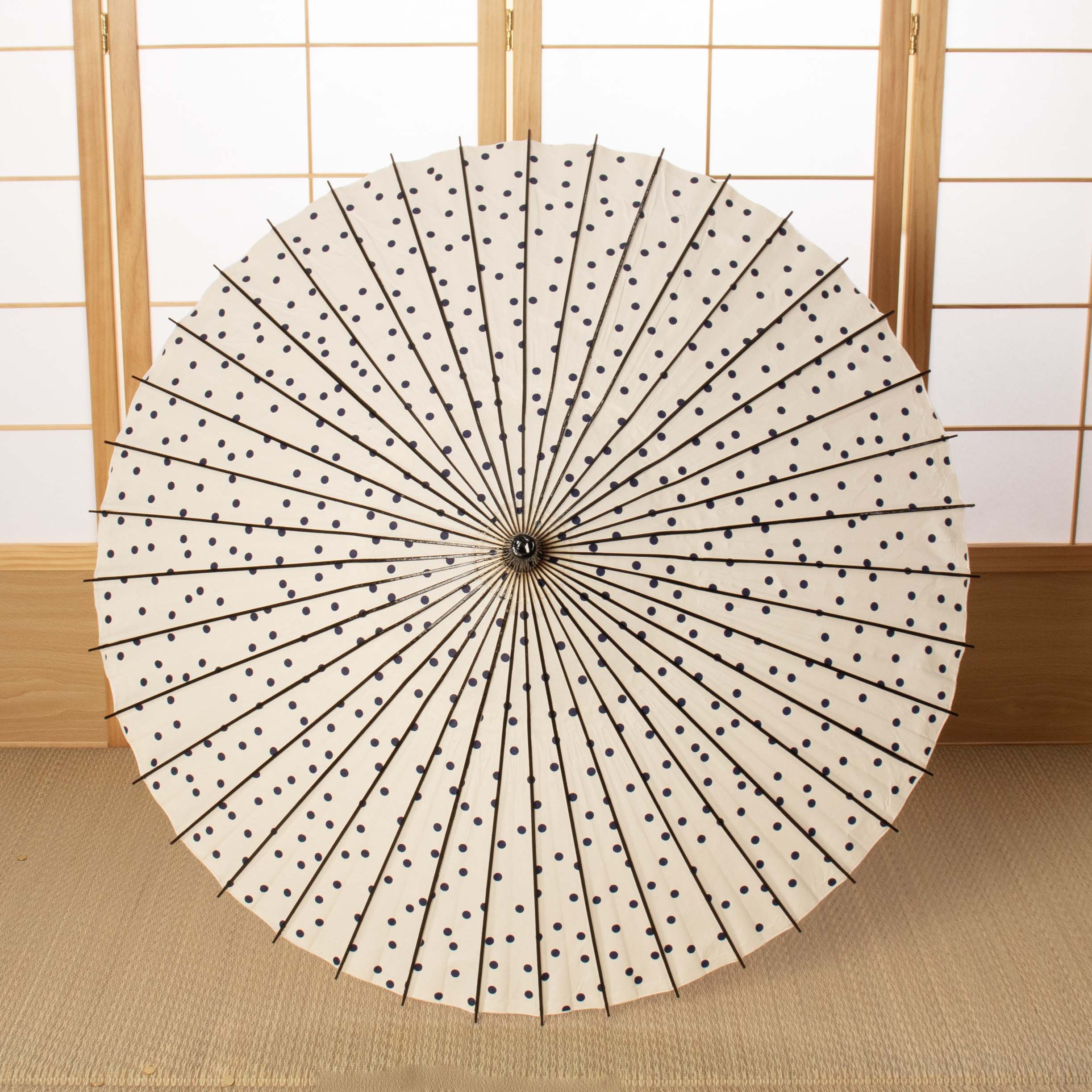 『黒竹日傘』型染め『水玉』