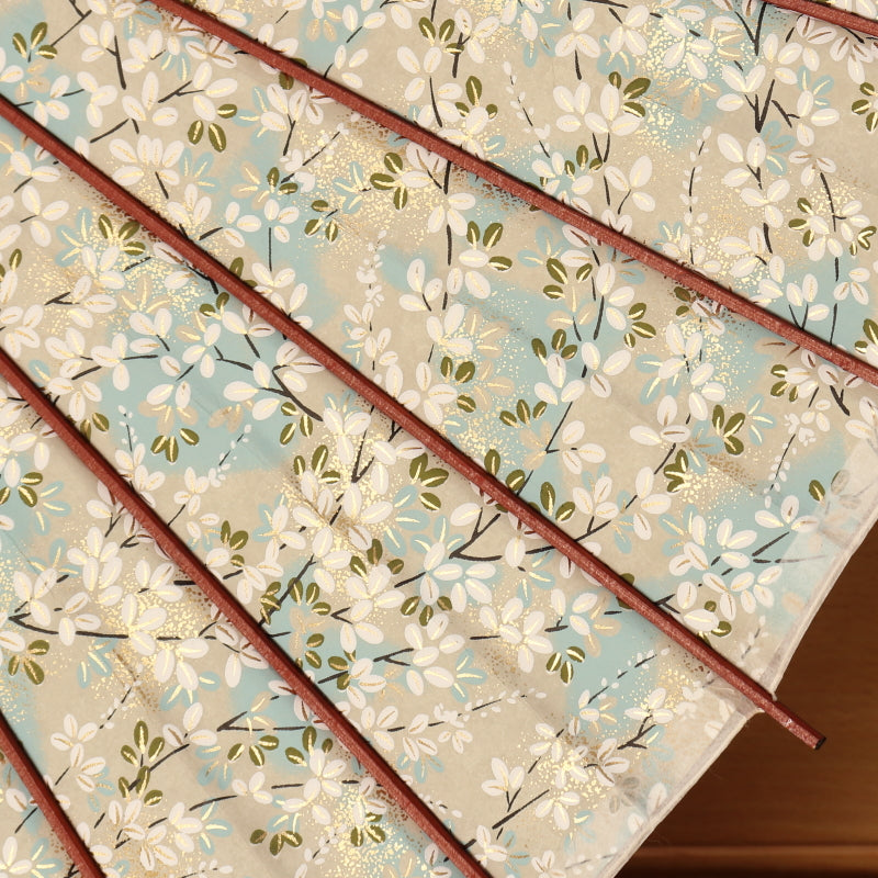 Black bamboo Japanese parasol "Flowering" Yukiyanagi / light blue
