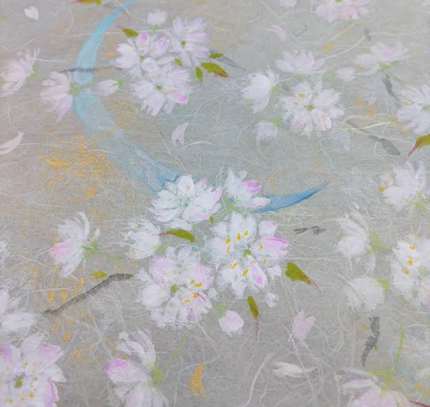 日本画家シリーズ「八重枝垂れ桜　有明の月」