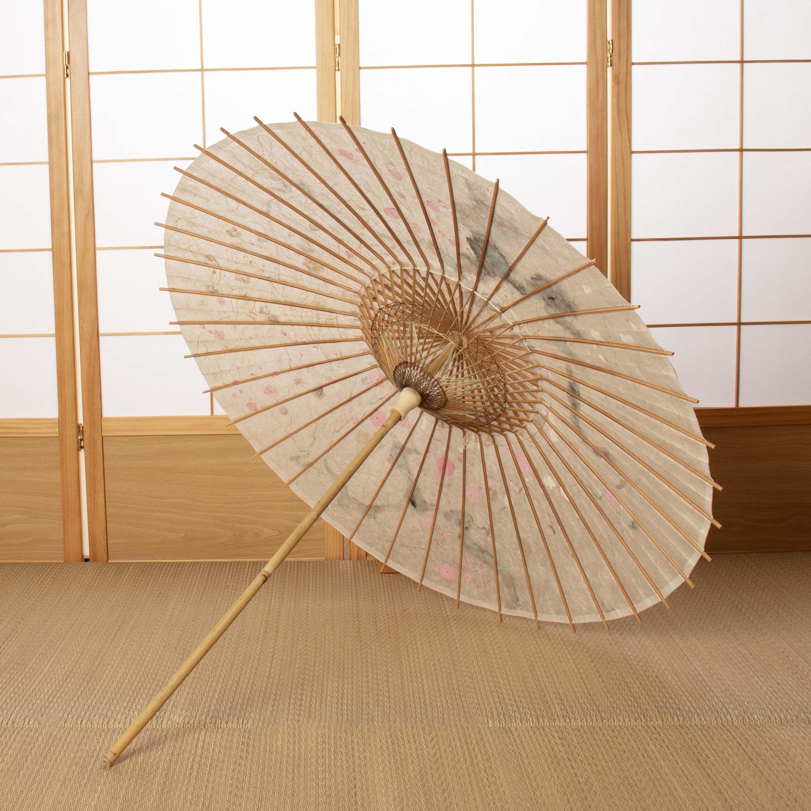 手描き 和日傘「紅梅白梅」