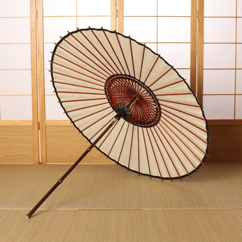 Black bamboo Japanese parasol pattern dyed “arrow feathers”