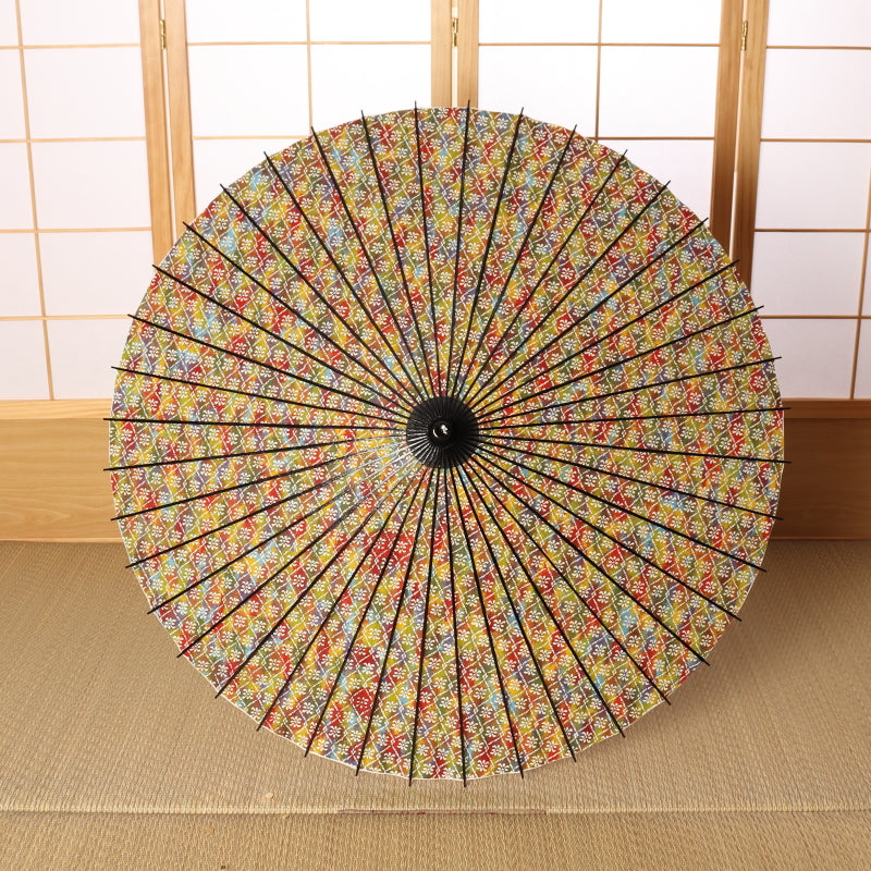 黒竹日傘 ぼかし染 花菱