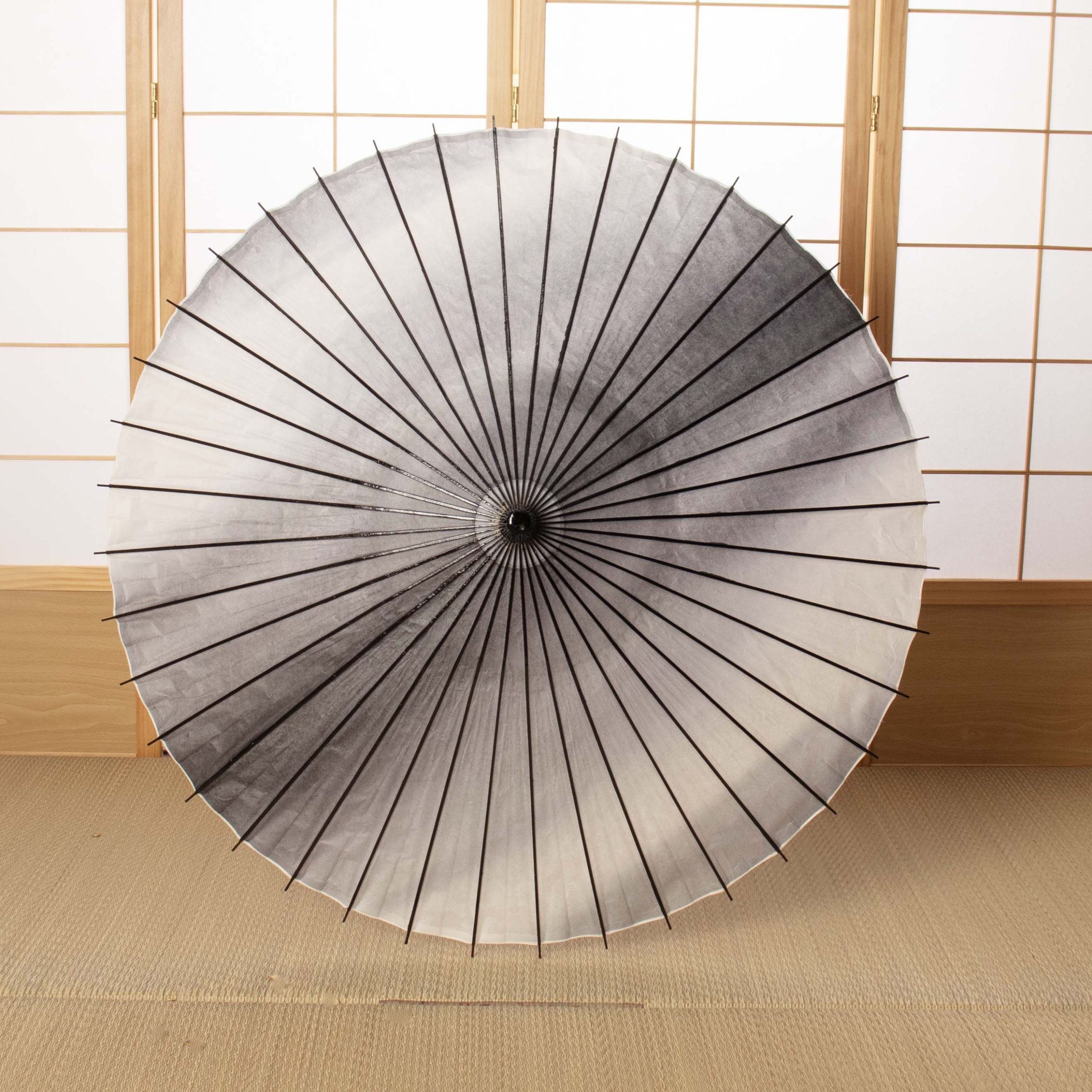 黒竹和日傘  虹色染め 『白銅色』