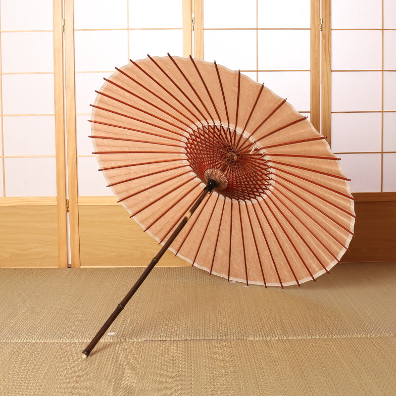 Black bamboo Japanese parasol "Edge" dyed with persimmon tannin