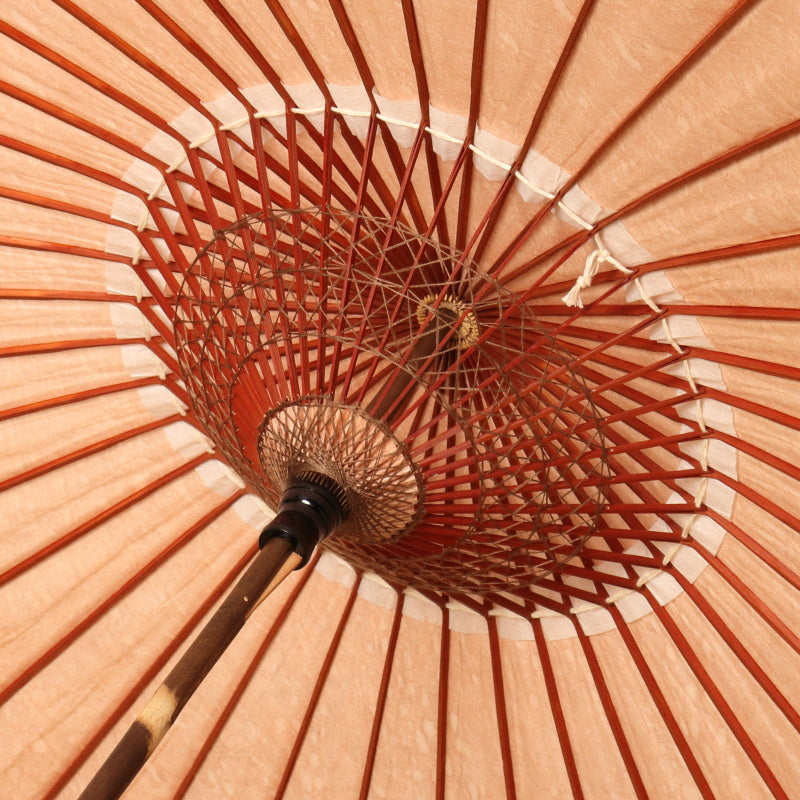 Black bamboo Japanese parasol "Edge" dyed with persimmon tannin