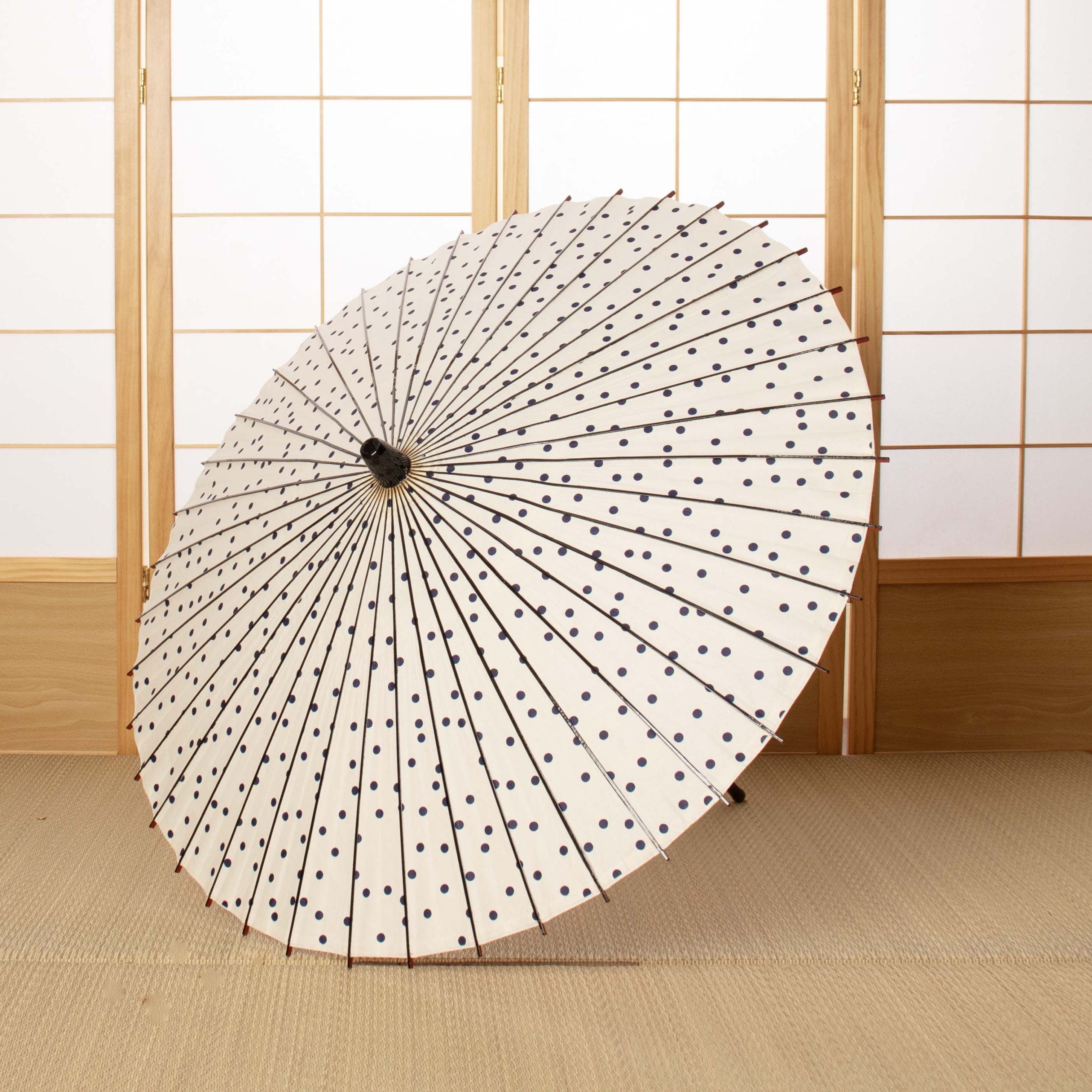 『黒竹日傘』型染め『水玉』