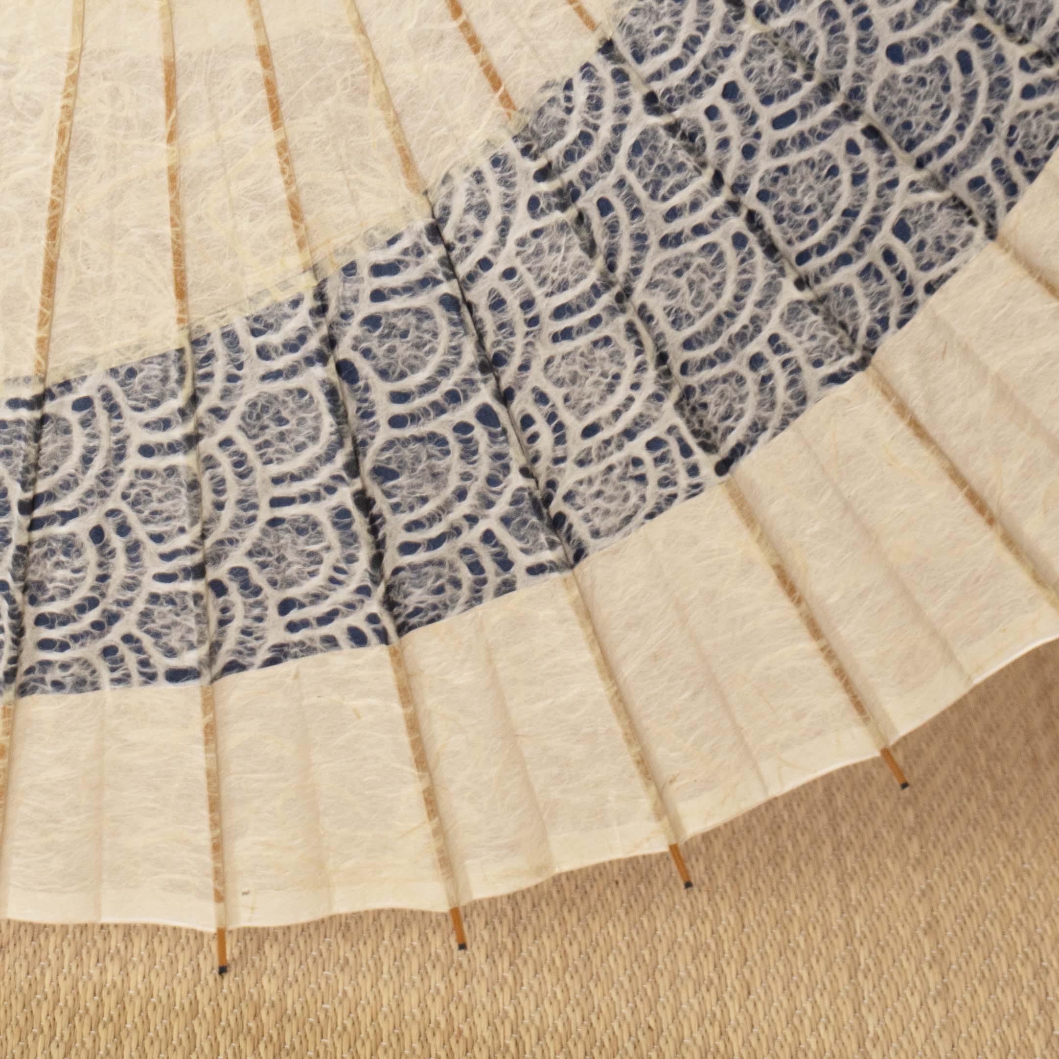 落水重ね  『三日月奴』青海波 藍紗