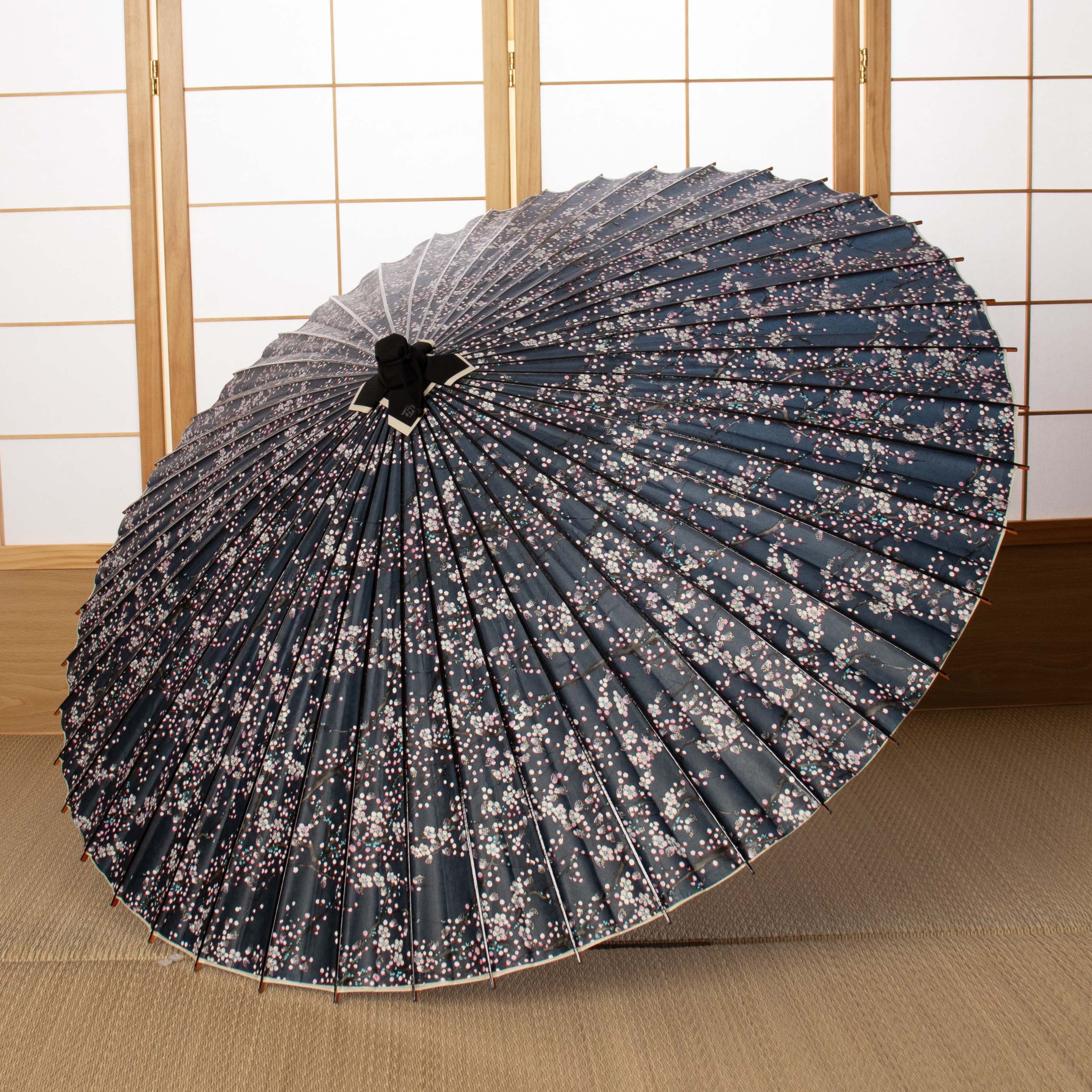 京友禅 黒竹『梅流水　濃藍（こあい）』