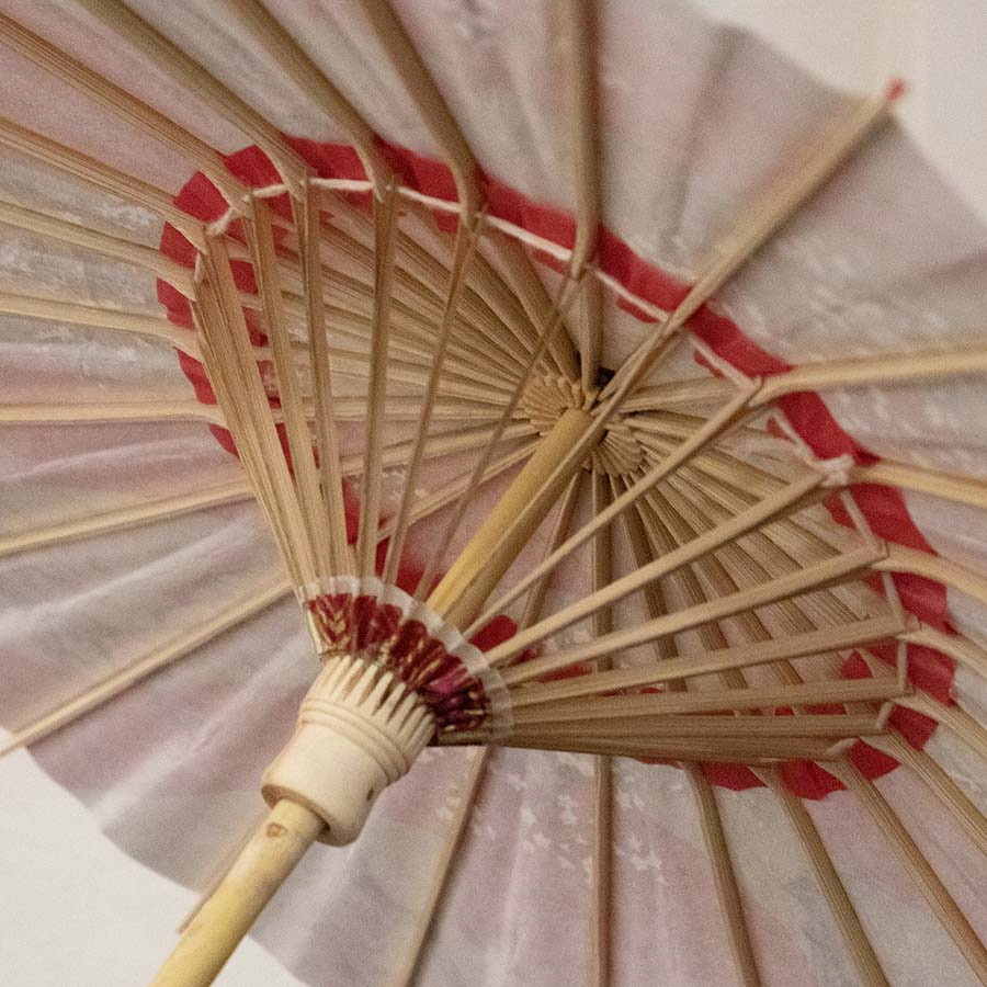 姫和傘  大寸『紅梅白梅 観世流水 赤』
